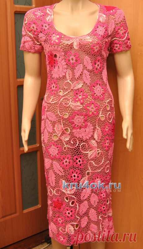 Платье Малиновое — работа Ефимии Андреевских - вязание крючком на kru4ok.ru