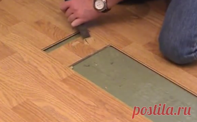 Как легко и просто заменить поврежденную доску ламината, не разбирая его? | Мой дом
