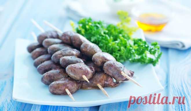 Шашлык из куриных сердечек в духовке