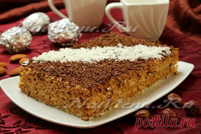 Торт из вафельных коржей со сгущенкой: рецепт с фото