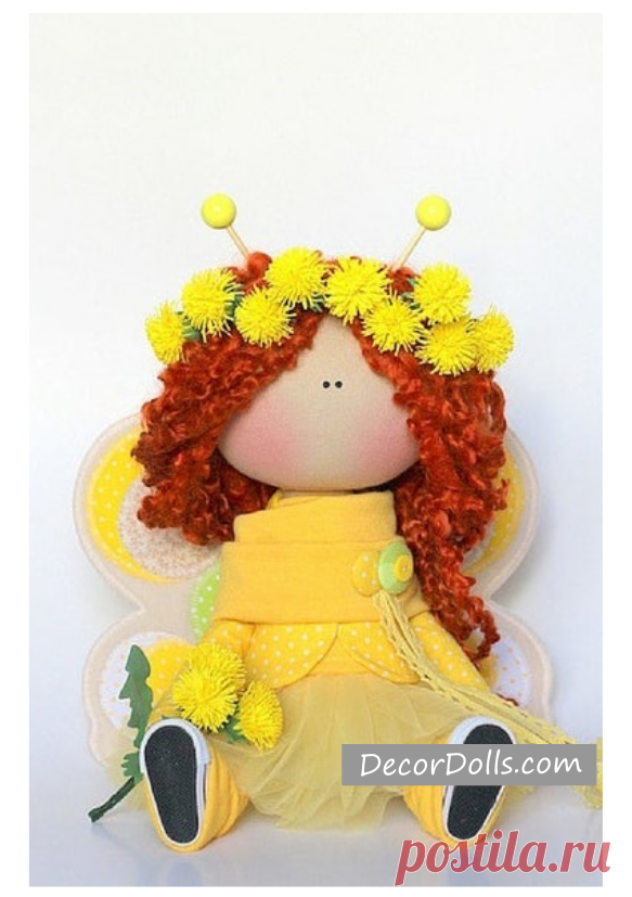 Baby Bee Fabric Doll, Tilda Collection Soft Doll, Cloth Textile Rag Do – Decor Dolls