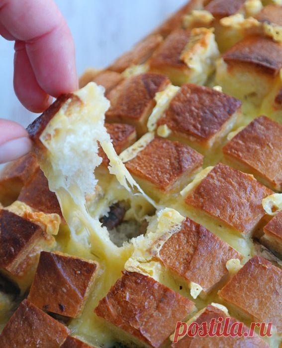 Сырный хлеб с грибами