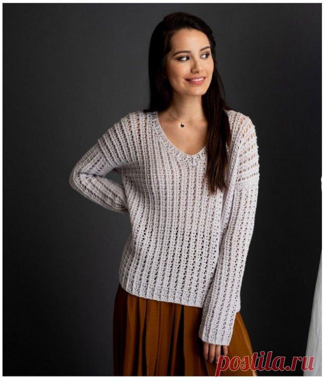 Поперечное вязание крючком: Пуловер Rhythmite от Natasha Robarge