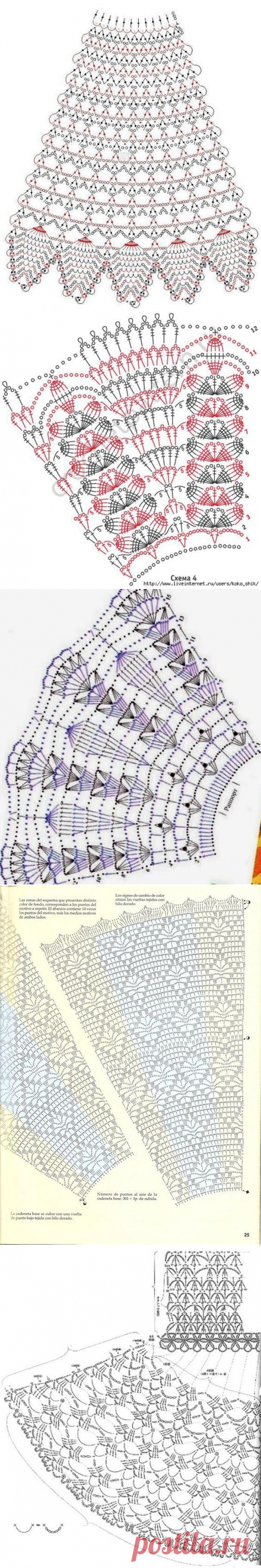 Подборка схем с расширением для вязания юбок крючком (УЗОРЫ КРЮЧКОМ) | Журнал Вдохновение Рукодельницы