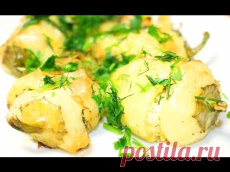 Перец фаршированный брынзой и яйцом
