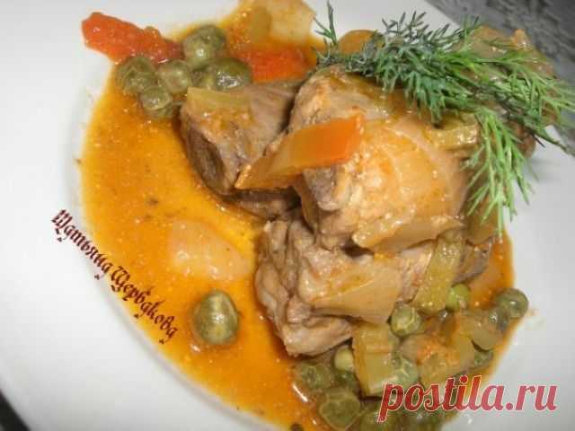 Свиные рёбрышки с овощами в заливке из мёда