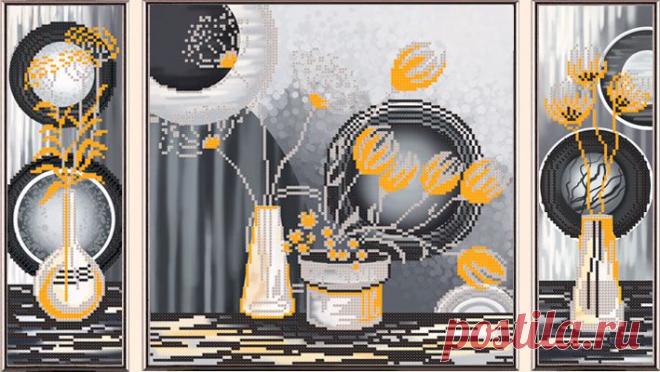 В32006 Желтые цветы (рисунок на ткани)