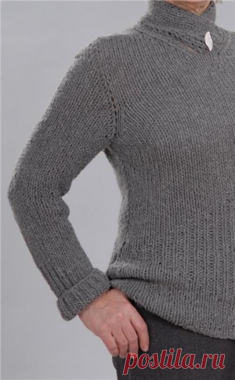 Вязание рукавов от верхнего края пройм.