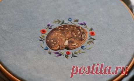 Миниатюрные вышивки животных — Рукоделие
