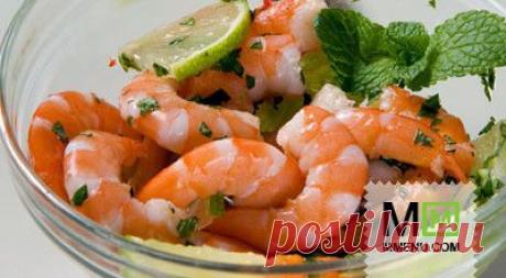 Креветки с лаймом и мятой - кулинарный рецепт. Миллион Меню