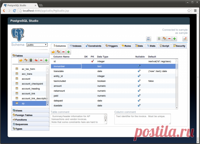 PostgreSQL Studio