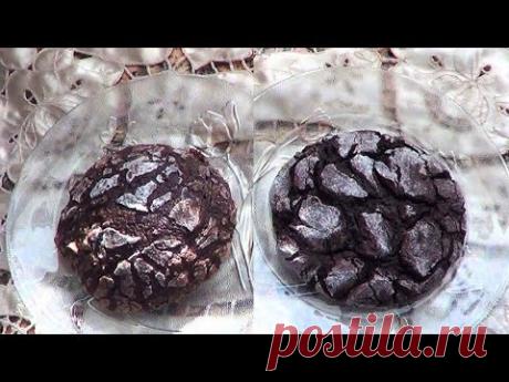 Шоколадное печенье с трещинками (рецепт с мукой).