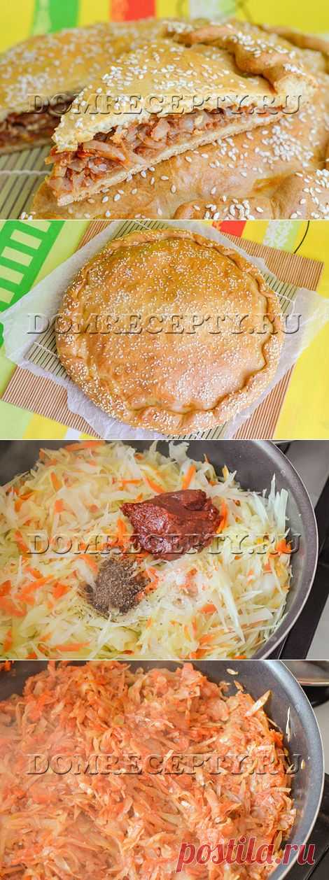 быстрый и нехлопотный простой пирог с капустой и кабачком