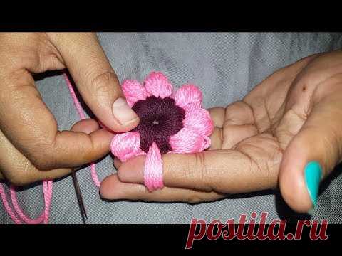 Amazing Finger Trick Flower By Hand Embroidery // amazing tricks Design
