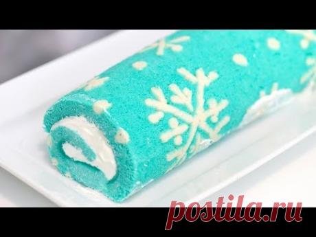 SNOWFLAKE PATTERN SWISS ROLL CAKE RECIPE + GIVEAWAY