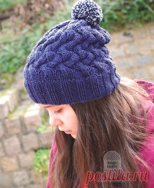 Люди вяжут: Шапка узором "Плетенка"