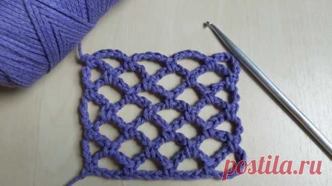 ​Французская сетка крючком мастер-класс. How to Crochet the Diamond Mesh Stitch tutorial