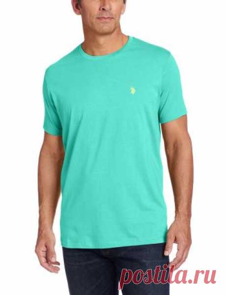 U.S. Polo Assn. Men's Crew Neck Small Pony T-Shirt, Pool Green, S | Amazon.com
