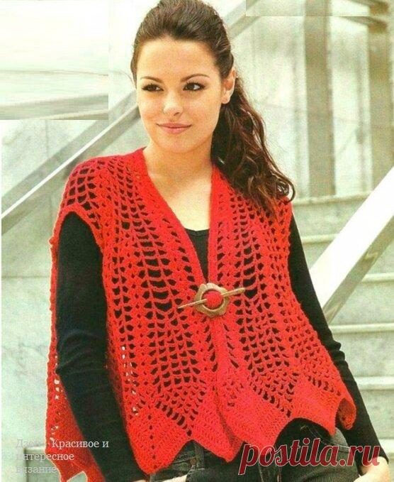 Модели женских жилеток, связанных крючком со схемами | Красивое и интересное вязание | Яндекс Дзен