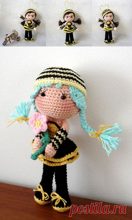 Симпатичные Amigurumi:  и пчела девушка