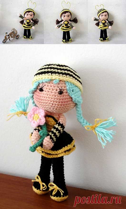 Симпатичные Amigurumi:  и пчела девушка