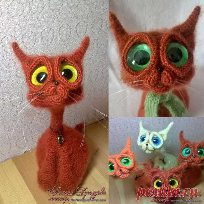 Котик домашний, ручной)))
Игрушка выполнена крючком из мохеровой пряжи. Внутри проволочный каркас. Глаза стекло, ручная роспись. Тонировка - пастель.
https://vk.com/id519894738?w=product-174857415_2757452