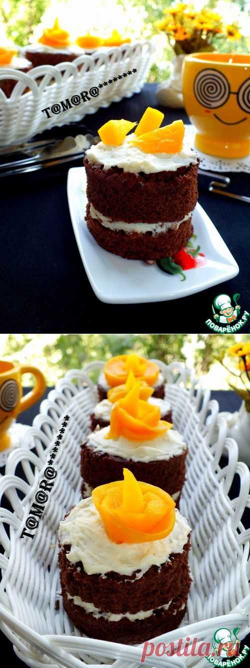 Шоколадные пироженые со сливочно-ванильным кремом - кулинарный рецепт