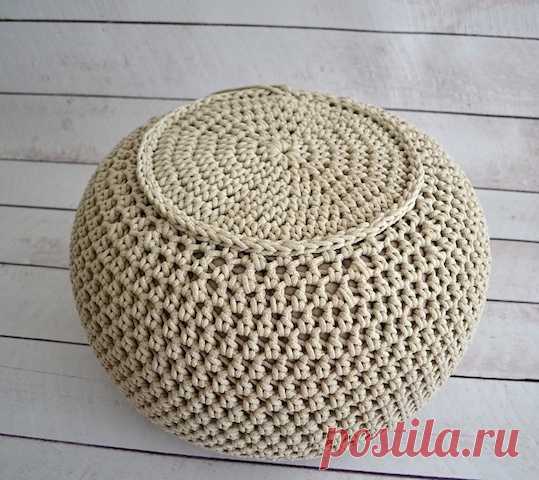Вяжем пуфик крючком — Сделай сам, идеи для творчества - DIY Ideas