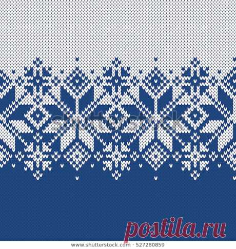 Стоковая векторная графика «Norway Festive Sweater Fairisle Design Seamless» (без лицензионных платежей), 527280859