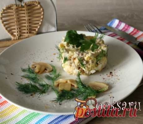 Мясной салат с сыром и грибами фото рецепт приготовления