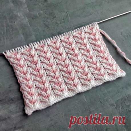 Двухцветный узор для любителей вязать спицами