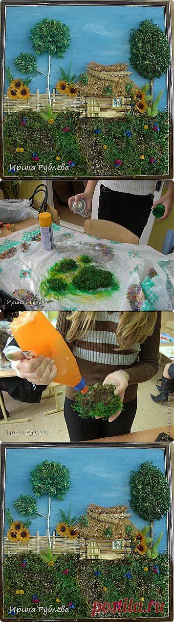>"Домик в деревне". Декоративное панно. Мастер-класс.