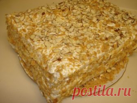 Самый вкусный торт «Наполеон» с миндалём, абрикосами и черносливом