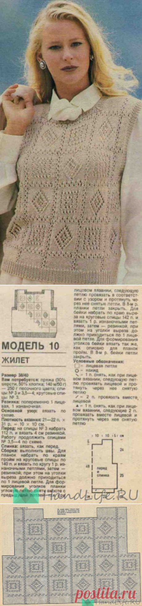 Красивая безрукавка спицами / Вязание спицами