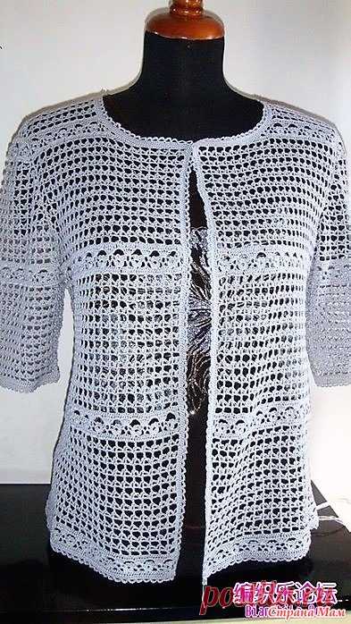 Ажурный жакет крючком. http://www.bianzhile.com/