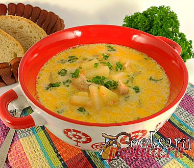 Суп с курицей и плавленным сыром в мультиварке рецепт с фото