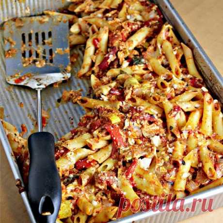 Рагу из пасты с овощами.