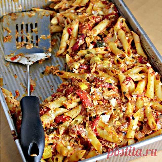 Рагу из пасты с овощами.