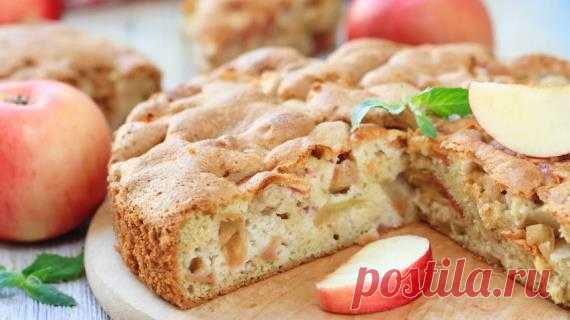 Заливной пирог с яблоками, пошаговый рецепт с фото