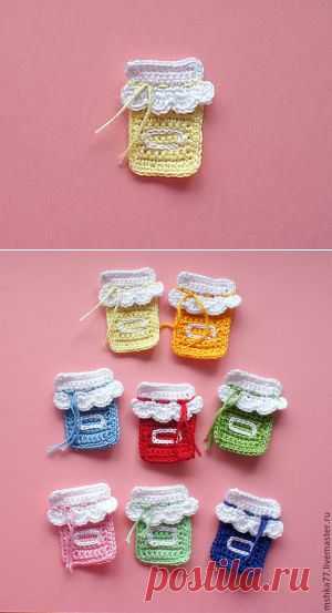 Мастер-класс: Вязаная аппликация "Баночка варенья" - Ярмарка Мастеров - ручная работа, handmade