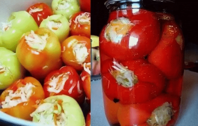 Фаршированный перец на зиму, с морковью и капустой
Вы пробовали уже заготовить фаршированный перец на зиму, с морковью и капустой? Это вкусное и аппетитное блюдо просто создано, чтобы скрасить ваши зимние денечки. 
Продукты:
Чеснок 16 зубчиков 
Перец болгарский 40–45 штук 
Зелень петрушки по вкусу 
Зелень укропа по вкусу 
Капуста белокочанная 4,5 килограмма 
Морковь 6 штук 
Перец чили 2 штуки 
Соль 2,5 столовые ложки 
Маринад 
Сахар 3 столовые ложки 
Уксус 9% 2/3 стакана 
Вода 1,7 литра 
Мас