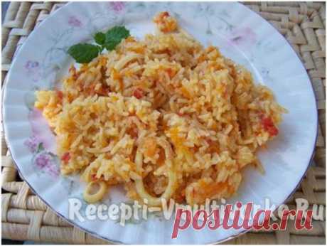 Плов с кальмарами в мультиварке