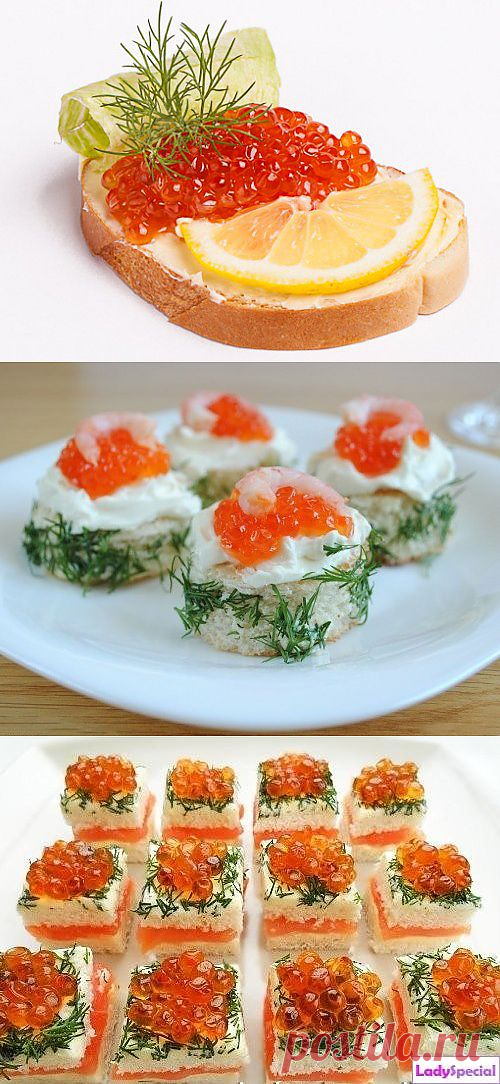 Делаем и оформляем бутерброды с красной икрой / Простые рецепты