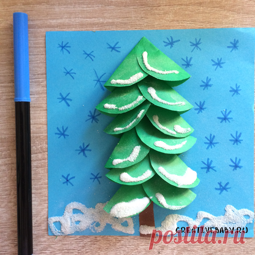 Ёлочка в снегу: аппликация из кружков цветной бумаги Я расту, чтобы в Новый год,Плыл весёлый хоровод,Зелена я и свежаИ похожа на ежа,И в жару или метель,Называют меня... Ель Вот зима наступила и самое время