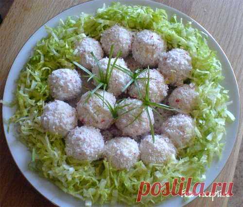 Закуска рисовые шарики с крабовыми палочками - Фото-рецепты пошагового приготовления