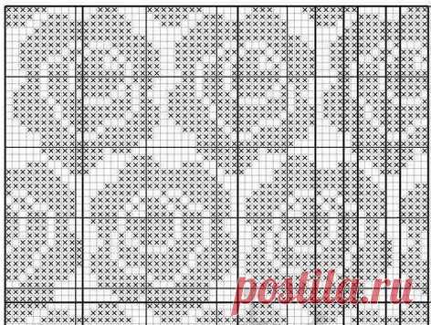 Филейное вязание - полосы из роз - Lilia Vignan