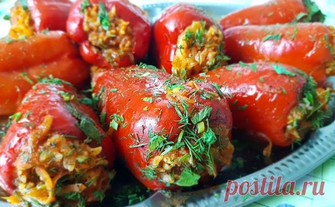 Фаршированные перцы по-турецки. Готовятся без мяса, а получаются еще вкуснее! Главный секрет тонкости вкуса в ряде приправ и хорошем подборе начинки