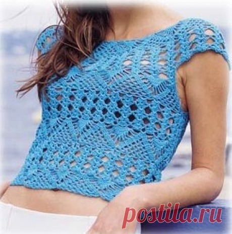 Ажурная летняя кофта крючком.