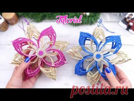 Estrellas de Navidad de Foami Glitter -  como hacer adornos de Navidad caseros - TRUQUIS #52