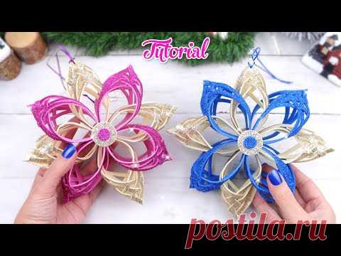 Estrellas de Navidad de Foami Glitter -  como hacer adornos de Navidad caseros - TRUQUIS #52